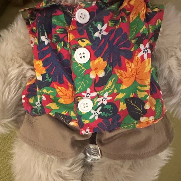 Build a Bear Workshop BAB Dog with Hawaiian Shirt, Safari Khaki Shorts & Sandals - Picture 4 of 10